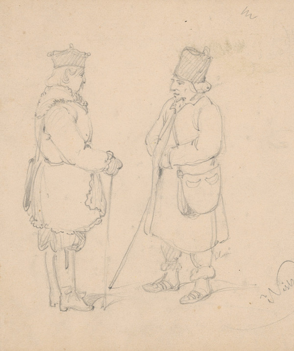 Friedrich Carl von Scheidlin – Štúdia dvoch mužov v poľských ? krojoch 