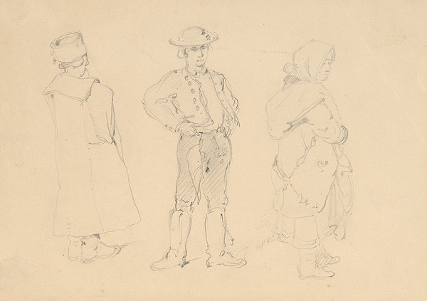 Friedrich Carl von Scheidlin – Štúdia dedinčanov v kroji 