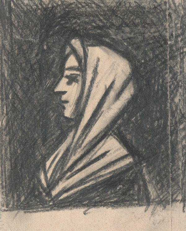 Peter Matejka – Head Study of a Woman with a Headscarf 