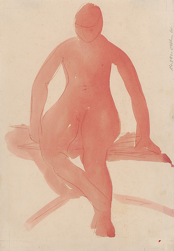 Jozef Kostka – Sediaci ženský akt 