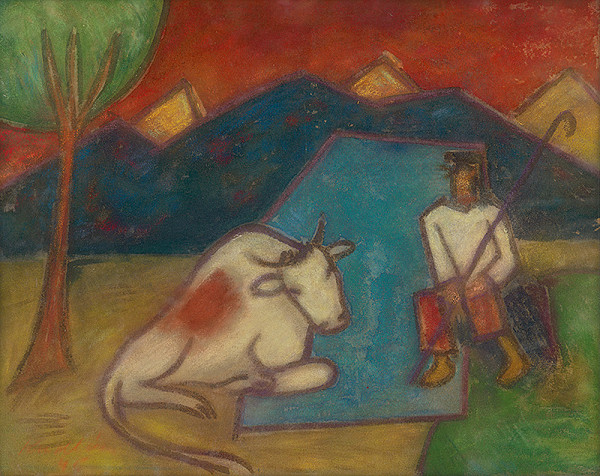 Ľudovít Kudlák – Pastier s kravou 