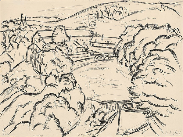 Ernest Zmeták – View of Červený Kameň 