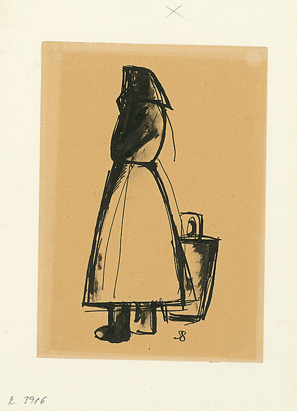 Vladimír Kompánek – Žena s putňou z profilu 