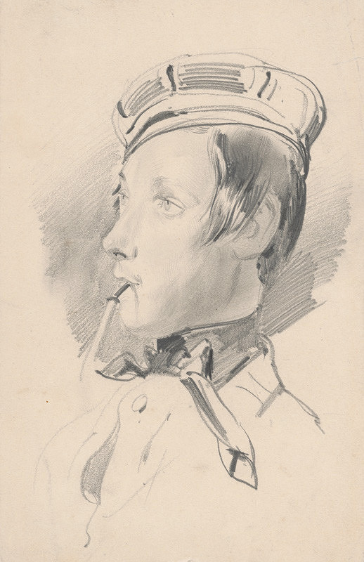 Friedrich Carl von Scheidlin – Hlava chlapca s fajkou 