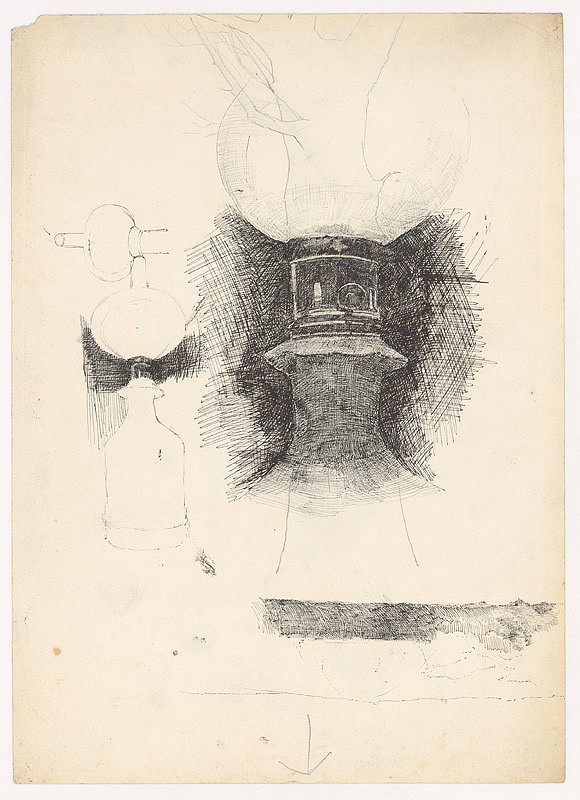 Ladislav Mednyánszky – Štúdia petrolejovej lampy 