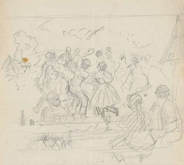 Gustáv Mallý – Náčrt tancujúcej skupiny 