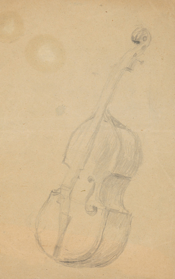 Gustáv Mallý – Study of a Double Bass for the Painting Slovak Wedding 
