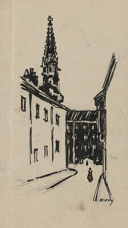 Janko Alexy – Ulička pri kláštore klarisiek 