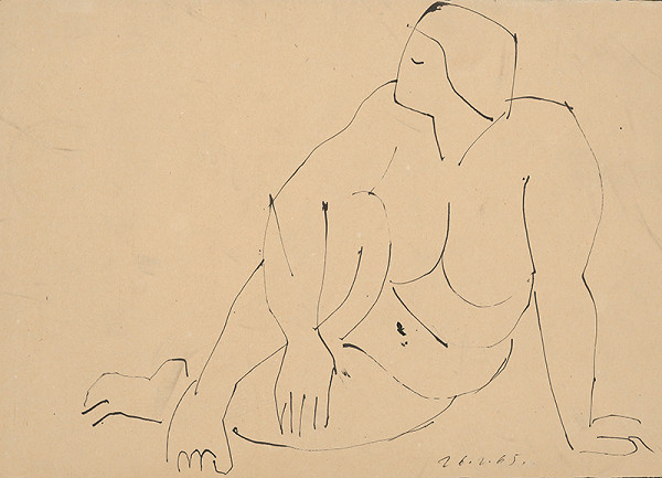 Ernest Zmeták – Study of Female Nude 