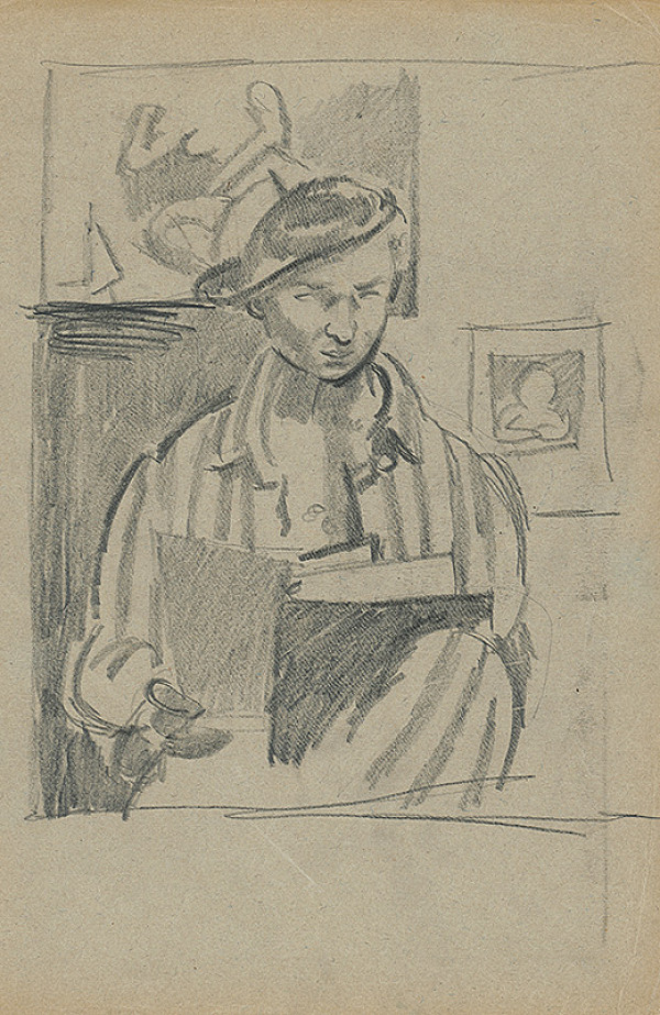 Bedrich Hoffstädter – Study of a Young Man with a Book 