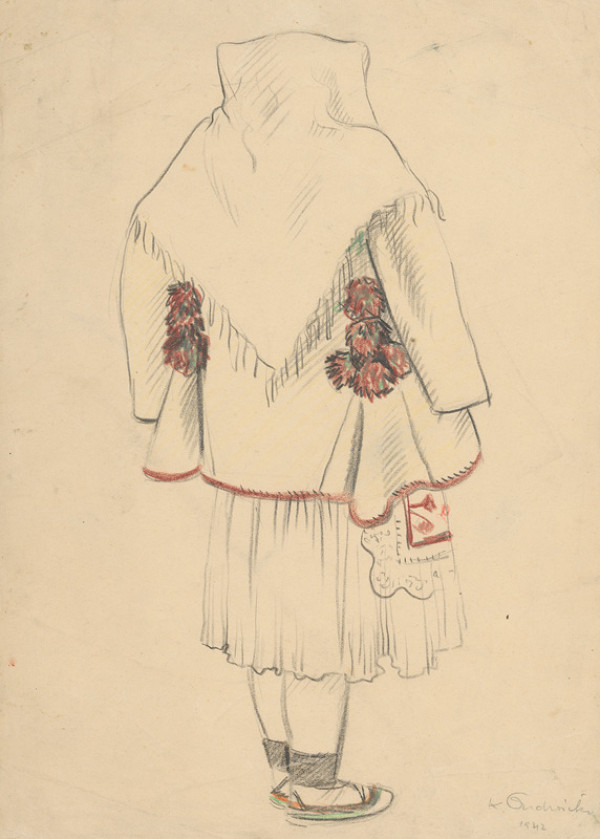 Karol Ondreička – Study of a Woman in a Fur Coat 