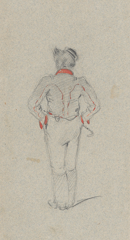 Friedrich Carl von Scheidlin – Study of a Standing Man from the Back 