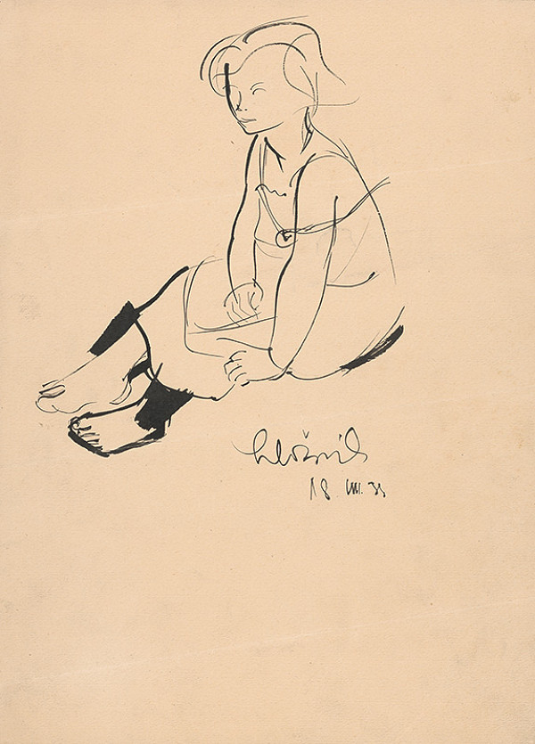 Vincent Hložník – Seated Girl 