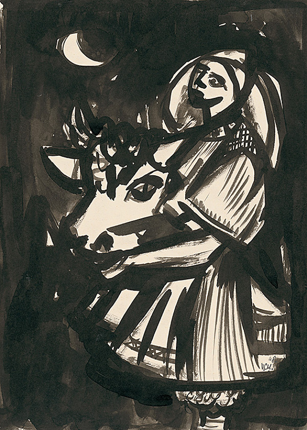 Viliam Chmel – Sedliačka s kravou 