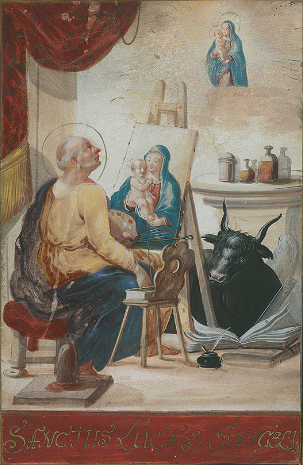 Stredoeurópsky majster zo začiatku 18. storočia – Saint Luke Painting Madonna 