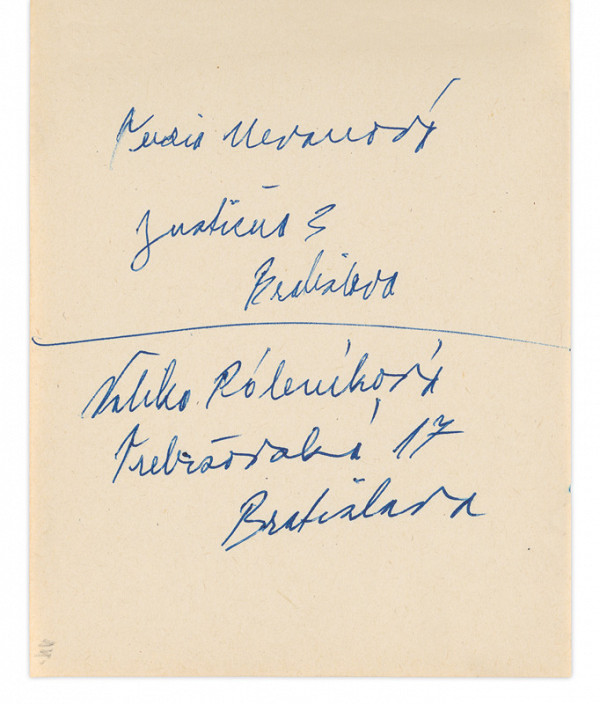 Eugen Nevan – Skicár - 14 listov - Adresy 