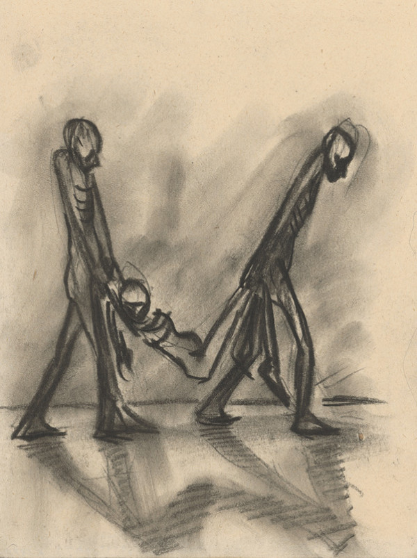 Ernest Špitz – Two Men Carrying a Woman 