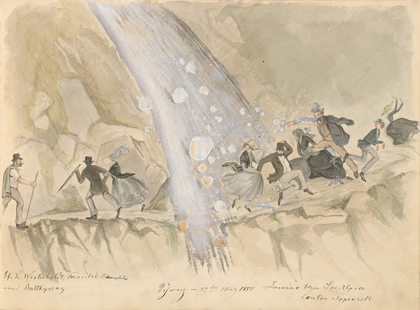 Stredoeurópsky maliar z 19. storočia, Július Odescalchi – Lavína vo Švajčiarsku 