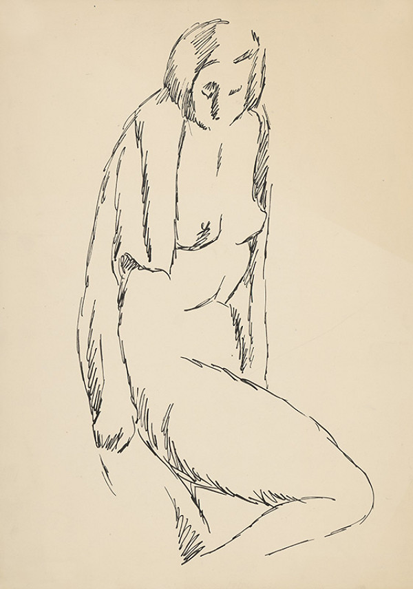 Eugen Nevan – Woman with a Drapery II.  