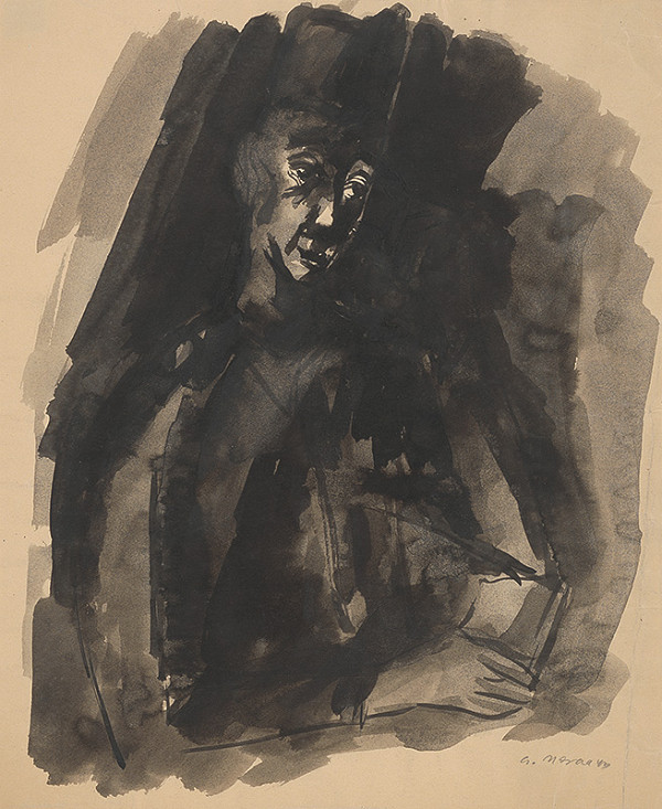 Eugen Nevan – Štúdia ku grafickému listu Nadčlovek III. 