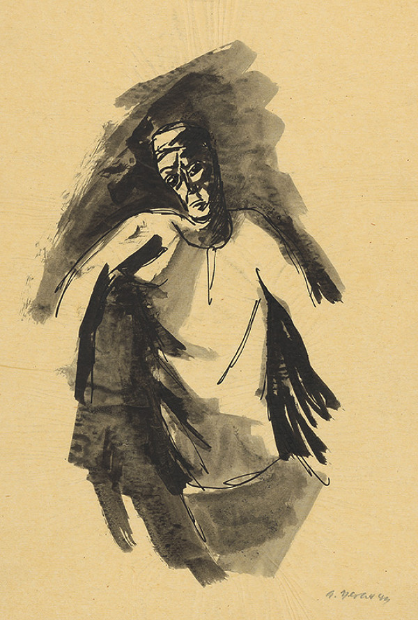 Eugen Nevan – Štúdia ku grafickému listu Nadčlovek VI. 