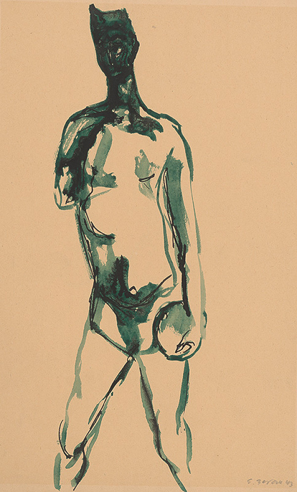 Eugen Nevan – Štúdia ku grafickému listu Nadčlovek X. 