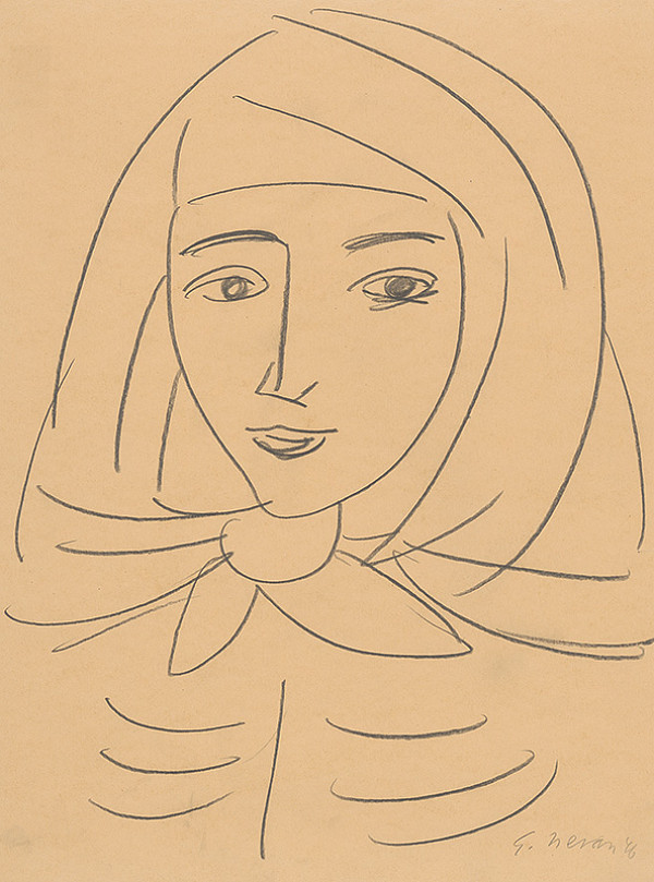 Eugen Nevan – Woman in a Scarf 