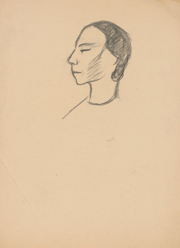 Eugen Nevan – Štúdia hlavy ženy z profilu 