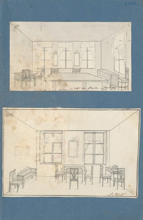 Stredoeurópsky maliar z 19. storočia – Interiér kaštieľa v Rusovciach 