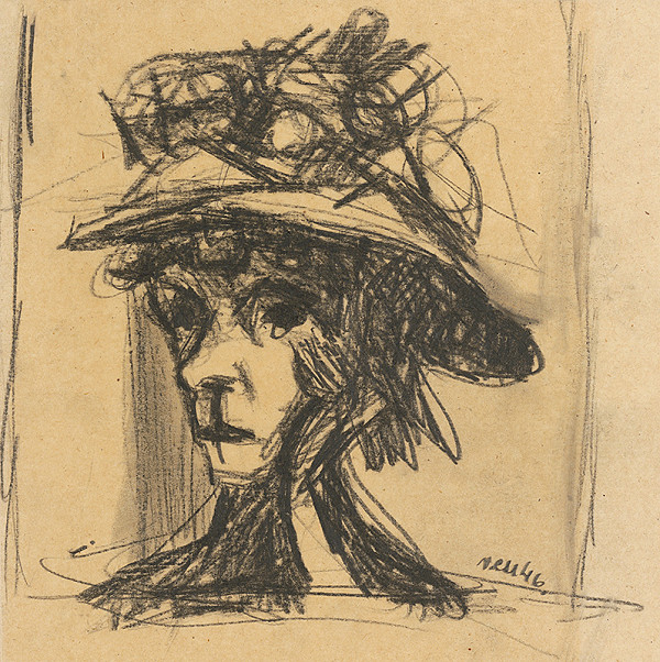 Viliam Chmel – Study of a Female Head in a Hat 