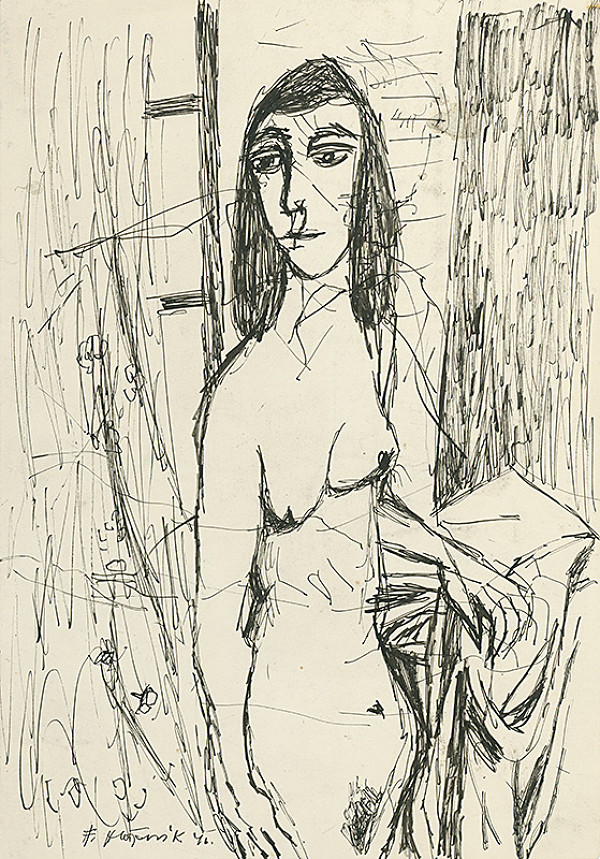 Ferdinand Hložník – Stojaci ženský akt 