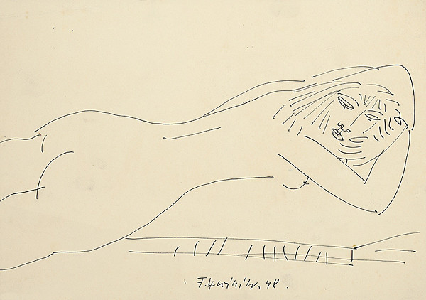 Ferdinand Hložník – Ležiaci ženský akt 