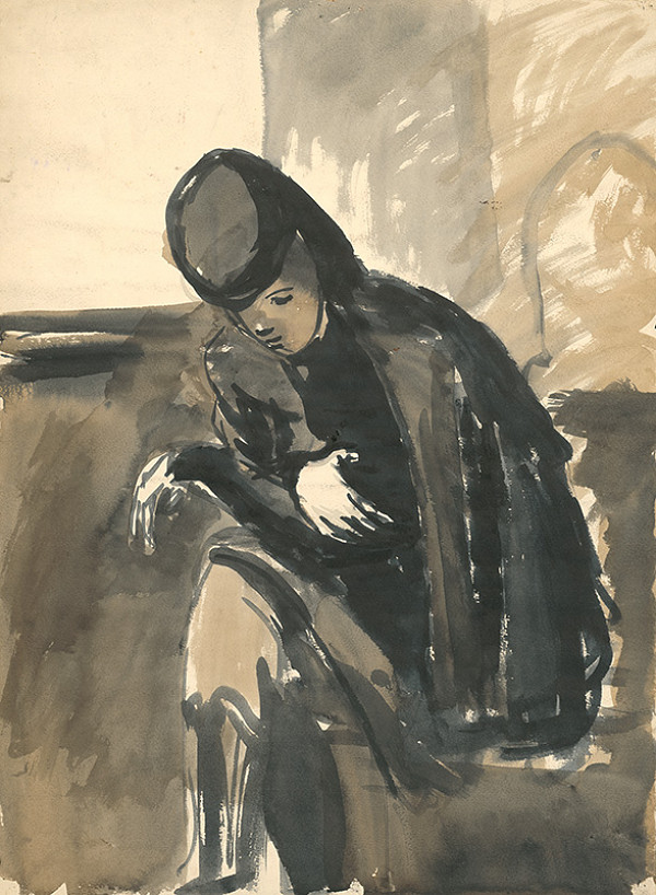 Ján Mudroch – Study of a Seated Woman 