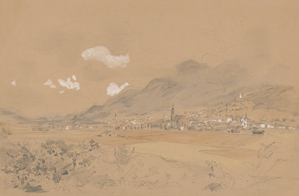 Jan Novopacký – View of a Village below the Mountains  