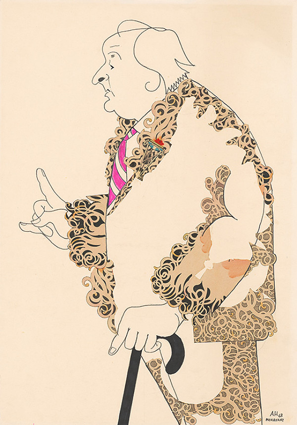 Adolf Hoffmeister – Karikatúrny portrét Alfonza Bednára 