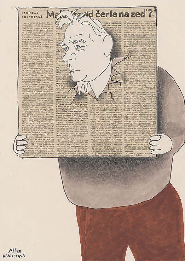 Adolf Hoffmeister – Karikatúrny portrét L.Novomeského 