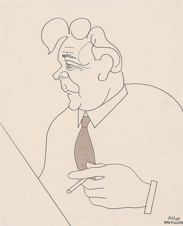 Adolf Hoffmeister – Karikatúrny portrét L.Novomeského III. 