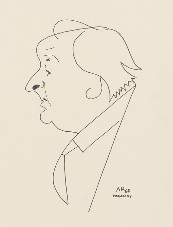 Adolf Hoffmeister – Caricature Drawing of a. Bednár VI.  