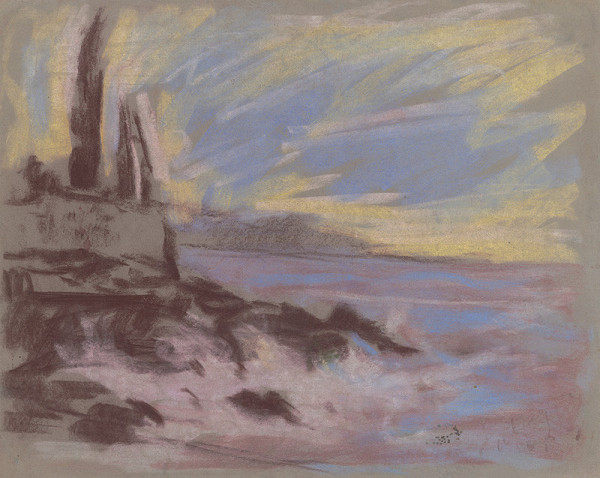 Zolo Palugyay – Prímorský motív s cyprusmi 