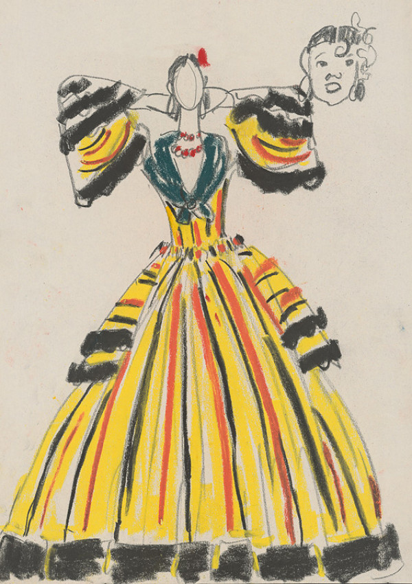 Eugen Nevan – Návrh na ženský kostým XIII. 