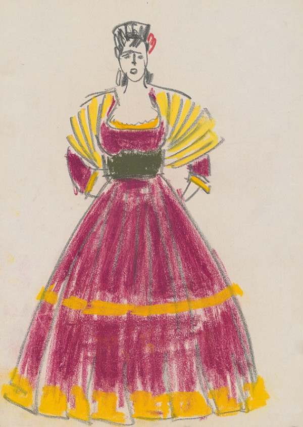 Eugen Nevan – Návrh na ženský kostým XV. 