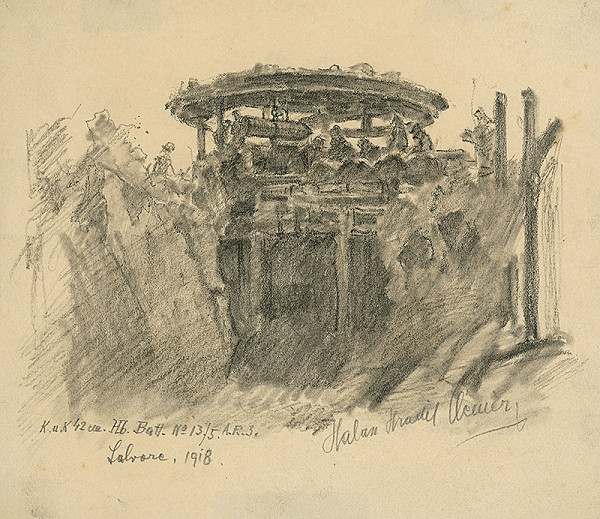 Elemír Halász-Hradil – Delostrelecká pozícia na poloostrove Salvore 