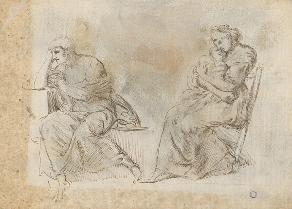 Francesco di Giorgio Martini – Štúdia dvoch sediacich postáv 