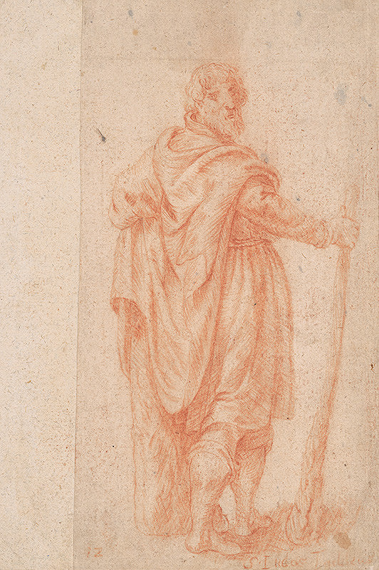 Stredoeurópsky majster z 18. storočia – Štúdia muža s kyjakom 