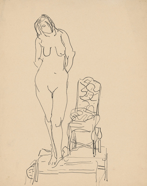 Jozef Šturdík – Akt pri stoličke 