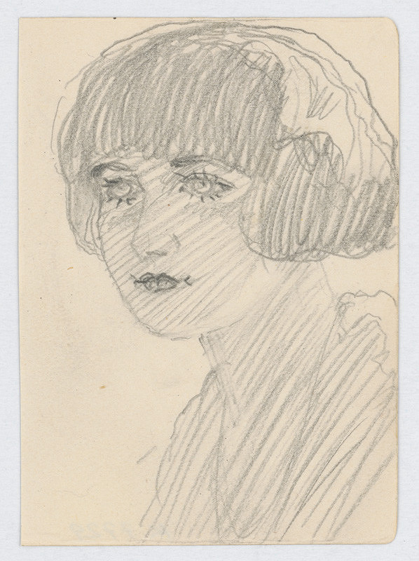 Ivan Žabota – Štúdia mladej ženy z 3/4 profilu 