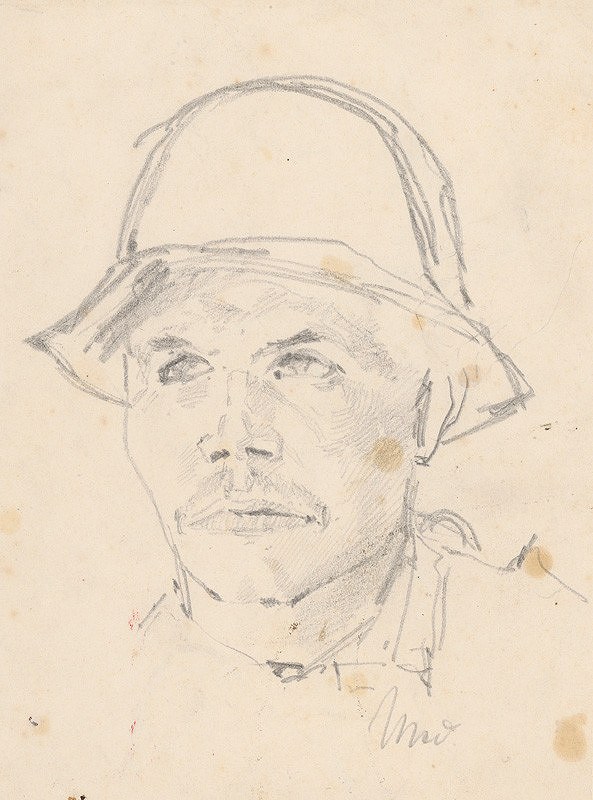 Ladislav Mednyánszky – Head Study of a Man in a Hat 