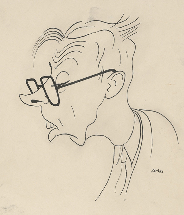 Adolf Hoffmeister – Caricature Drawing of Štefan Bednár 