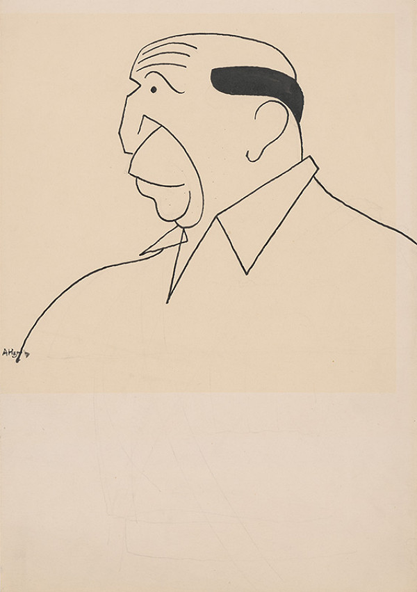 Adolf Hoffmeister – Karikatúrna kresba - Andrej Bagar 