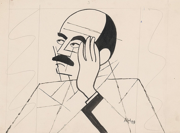 Adolf Hoffmeister – Karikatúrna kresba Jozef Kostka 